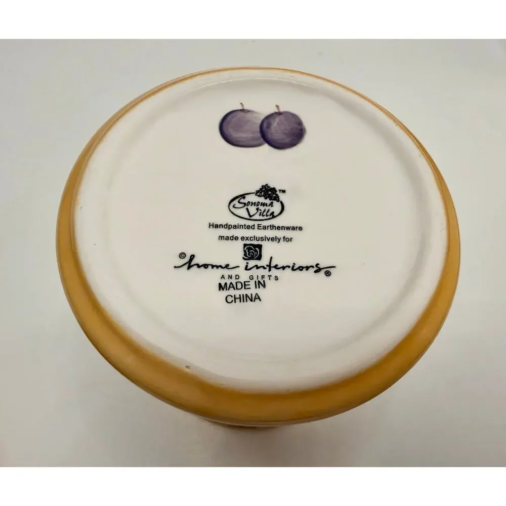 Vintage Home Interiors Sonoma Villa Handpainted Ceramic Canister - Set of 3